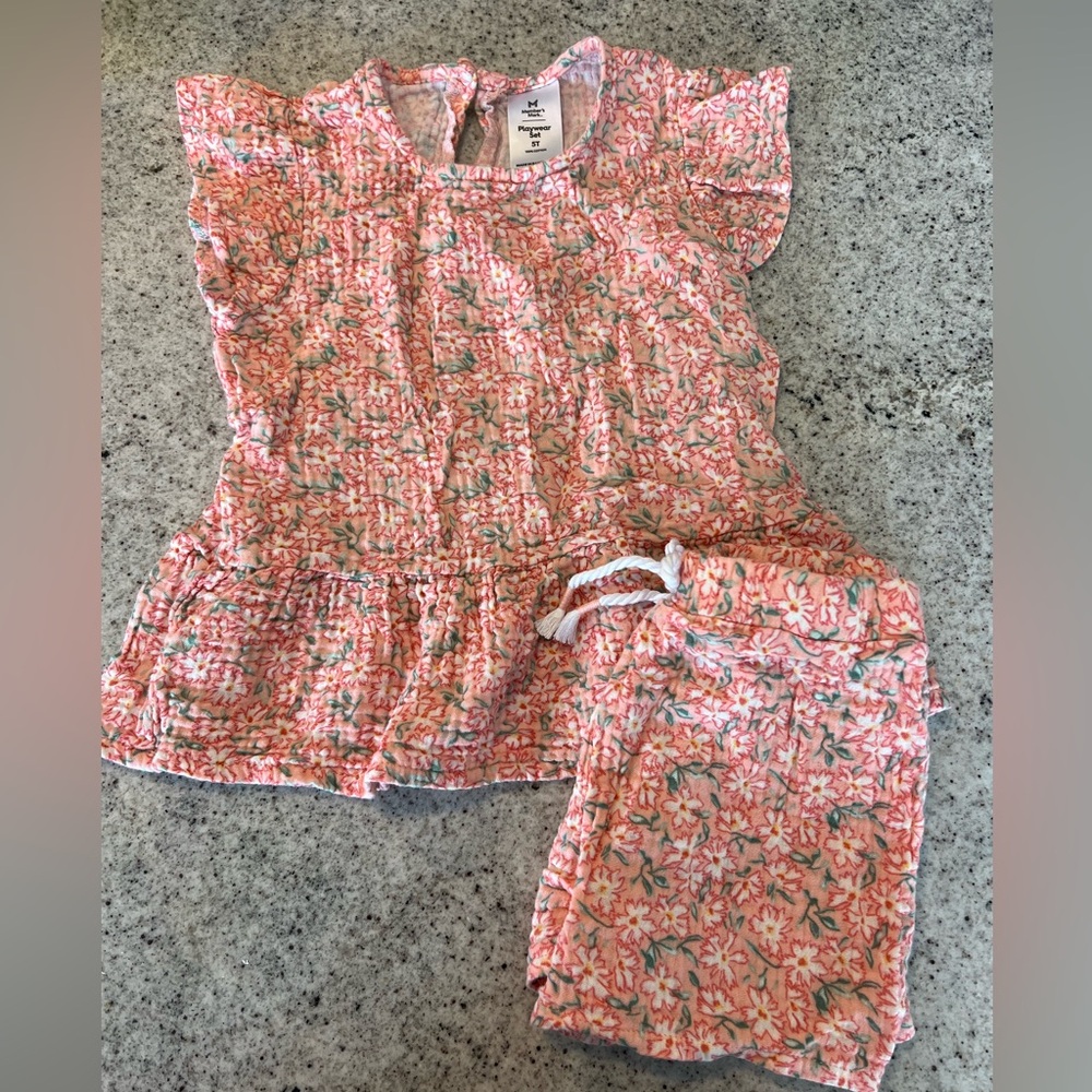 Toddler girl floral outfit 5T